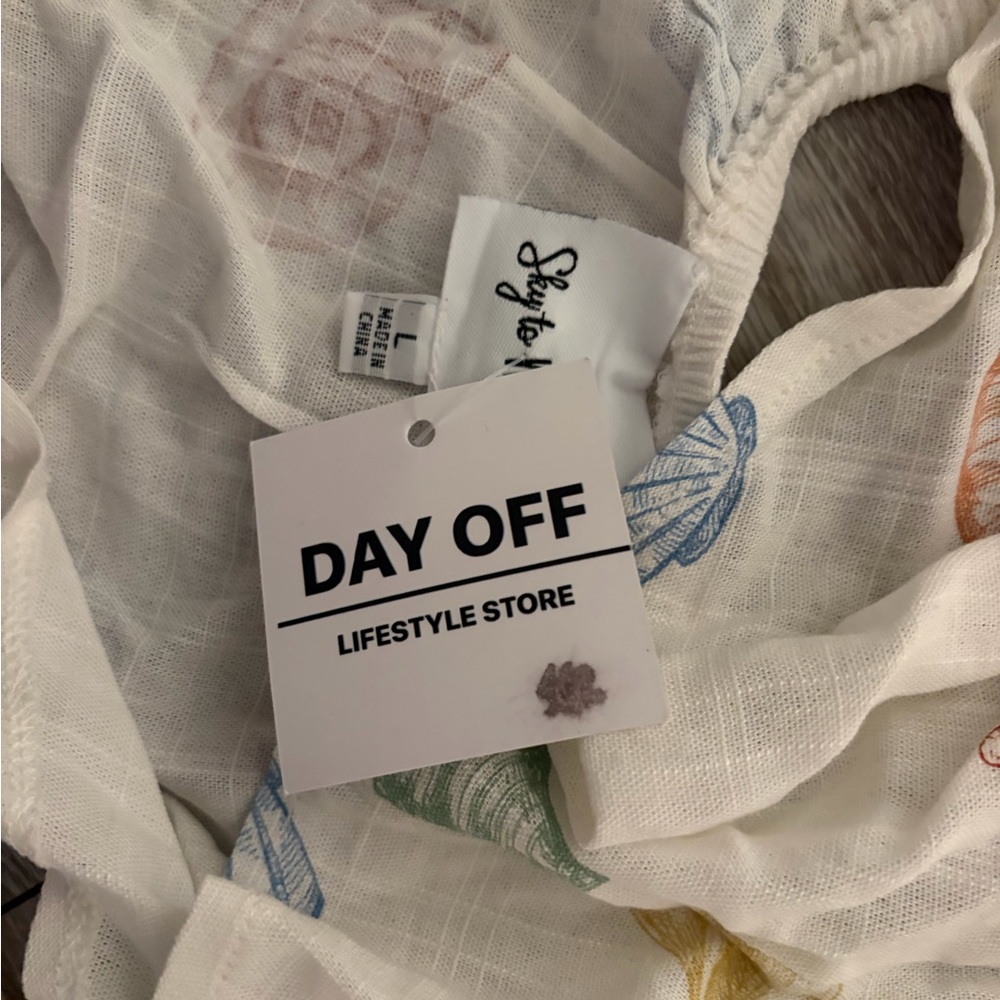Day Off White Patterned Top